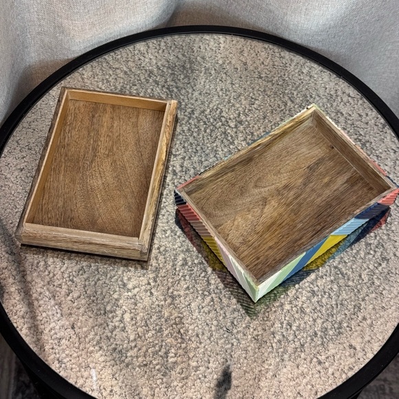 World Market Colorful Geometric Wooden Box - Picture 6 of 7